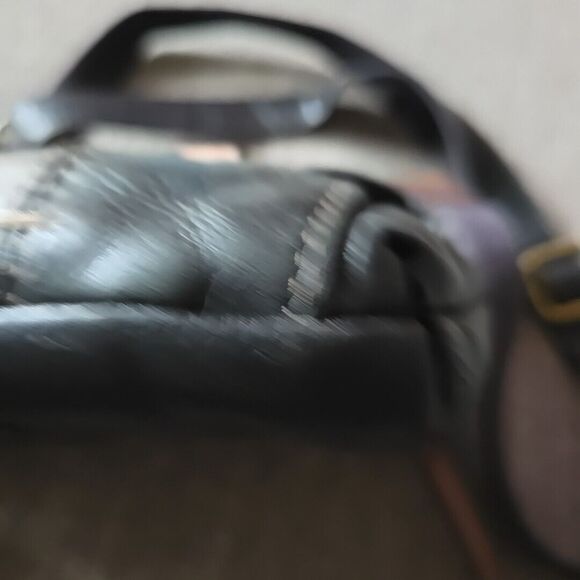 Fossil Morgan Handbag Traveler Pebble Black Topzip Leather Crossbody Messenger - Picture 5 of 16